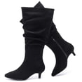 thumbnail image 1 of LOVE STEETLY Women's Extra Wide Calf Knee‑High Slouchy Boots, True Wide Width Kitten Heel Plus Size Comfort Boot., 1 of 7