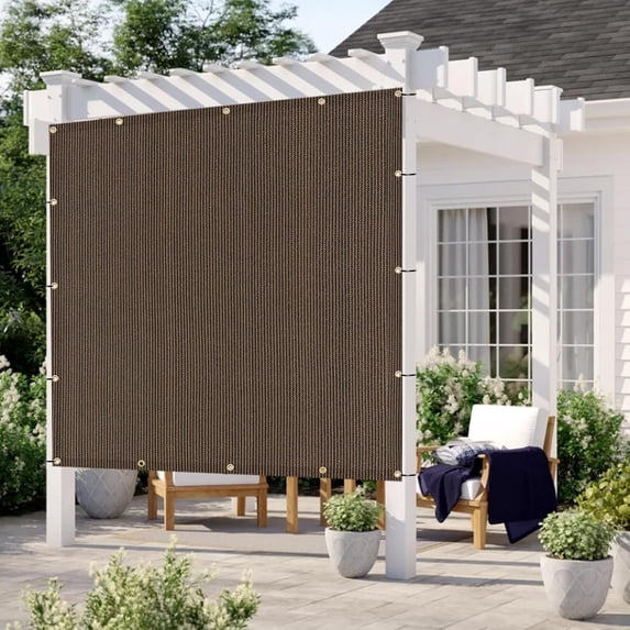 LOVE STORY 10' x 14' Sun Shade Cloth with Grommets 95% UV Protection Pergola Shade Cover for Outdoor, Brown