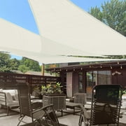 LOVE STORY 12' x 12' x 17' Triangle Sun Shade Sail Canopy UV Block Sunshade for Patio Backyard Garden Outdoor, Cream We Make Custom Size