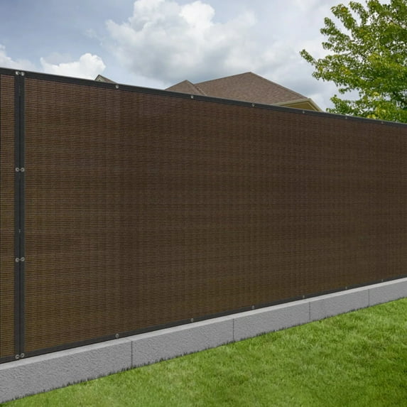 LOVE STORY 5' x 50' Brown Fence Privacy Screen Heavy Duty Mesh Windscreen Cover for Patio Garden