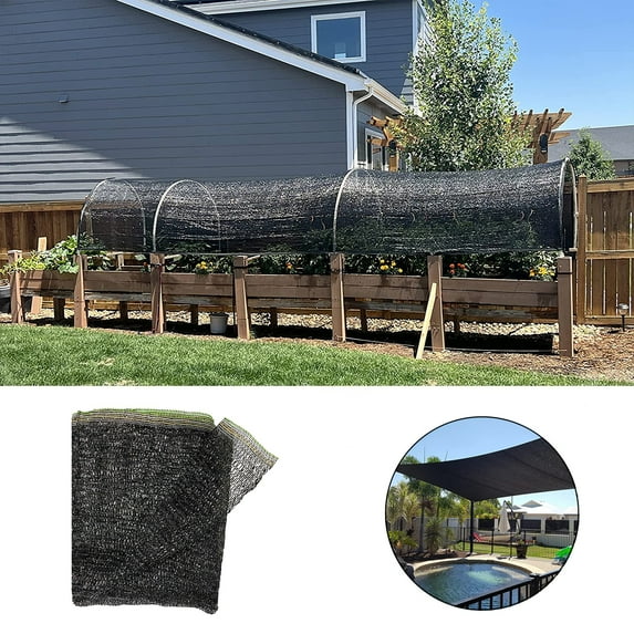 LOVE STORY 55% Sunblock Shade Cloth 6.5' x 16.5' Mesh Cover for Greenhouse Garden Patio, Black