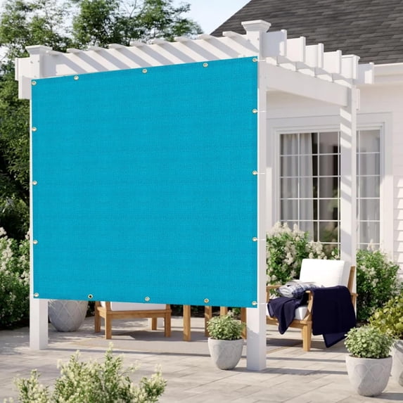 LOVE STORY 6' x 10' Sun Shade Cloth with Grommets 95% UV Protection Pergola Shade Cover for Outdoor, Turquoise Blue