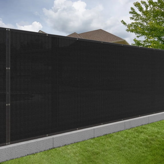 LOVE STORY 6' x 50' Black Fence Privacy Screen Heavy Duty Mesh Windscreen Cover for Patio Garden