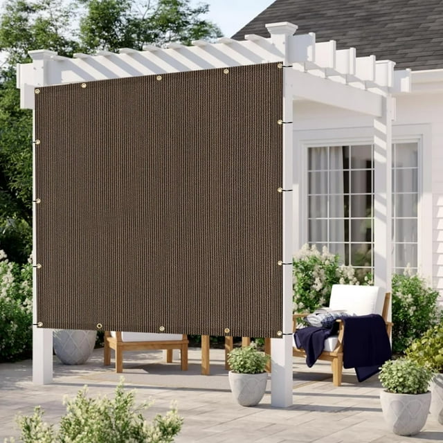 LOVE STORY 6' x 6' Sun Shade Cloth with Grommets 95% UV Protection Pergola Shade Cover for Outdoor, Brown