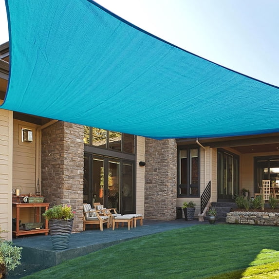 LOVE STORY 8' x 10' Rectangle Sun Shade Sail Canopy UV Block Sunshade for Patio Backyard Garden Outdoor, Turquoise Blue (We Make Custom Size)
