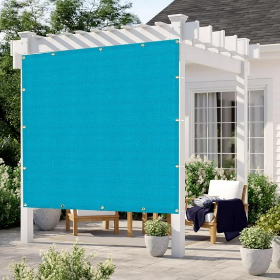 LOVE STORY 8' x 10' Sun Shade Cloth with Grommets 95% UV Protection Pergola Shade Cover for Outdoor, Turquoise Blue