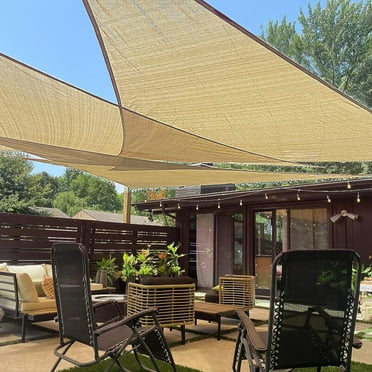 LOVE STORY 8' x 8' x 8' Triangle Sun Shade Sail Canopy UV Block Sunshade for Patio Backyard Garden Outdoor, Sand (We Make Custom Size)