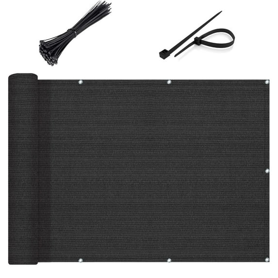 LOVE STORY Balcony Privacy Screen 3'x10' Black Fence Privacy Screen Cover (We Make Custom Size)