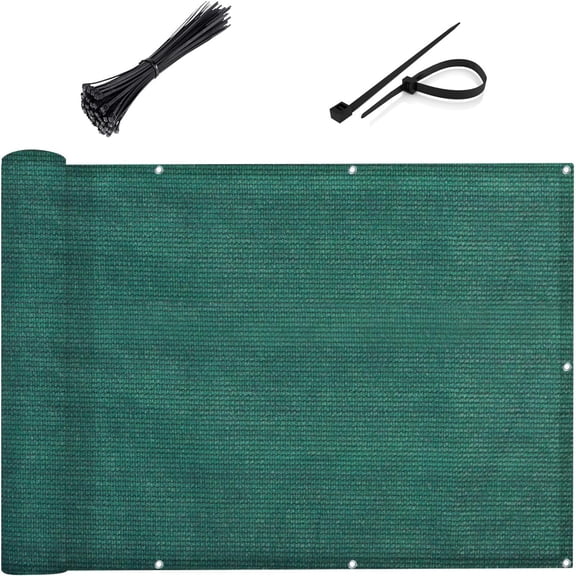 LOVE STORY Balcony Privacy Screen 3'x10' Dark Green Fence Privacy Screen Cover (We Make Custom Size)