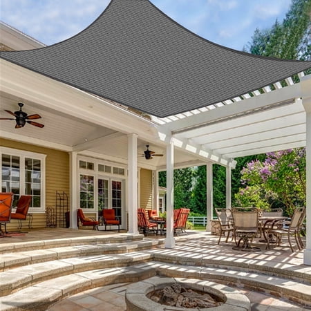 LOVE STORY Custom Size 10' x 10' Dark Gray Sun Shade Sail Canopy Commercial Rectangle Sail Shade Fabric for Patio Garden Backyard Pool (Customized)