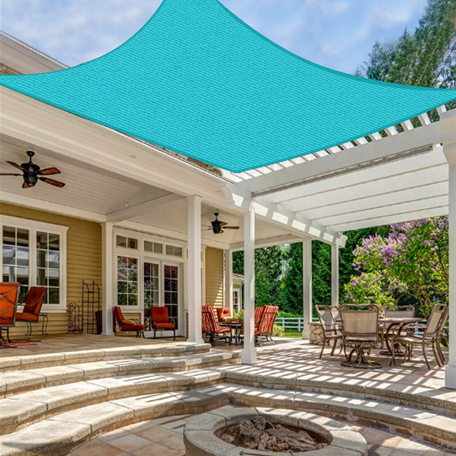 LOVE STORY Custom Size 10 x 20 Turquoise Blue Sun Shade Sail Canopy Commercial Rectangle Sail Shade Fabric for Patio Garden Backyard Pool Customized Walmart