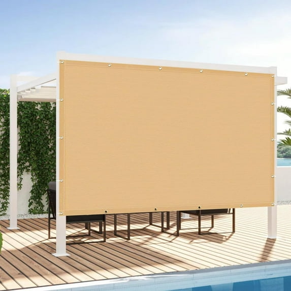 LOVE STORY Custom Size 10'x14' Sand Sun Shade Cloth with Grommets Pergola Shade Cover 95% UV Protection for Outdoor