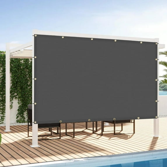 LOVE STORY Custom Size 14'x23' Dark Gray Sun Shade Cloth with Grommets Pergola Shade Cover 95% UV Protection for Outdoor
