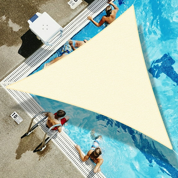LOVE STORY Custom Size 15'x15'x15' Cream Sun Shade Sail Triangle Sunhsade Fabric Awning Canopy for Patio Backyard Carport Pergola (Customized)