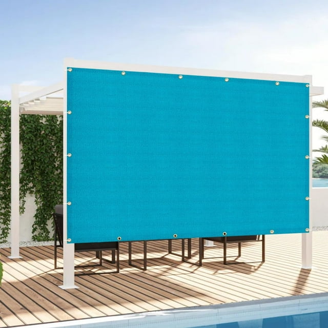 LOVE STORY Custom Size 15'x22' Turquoise Blue Sun Shade Cloth with Grommets Pergola Shade Cover 95% UV Protection for Outdoor