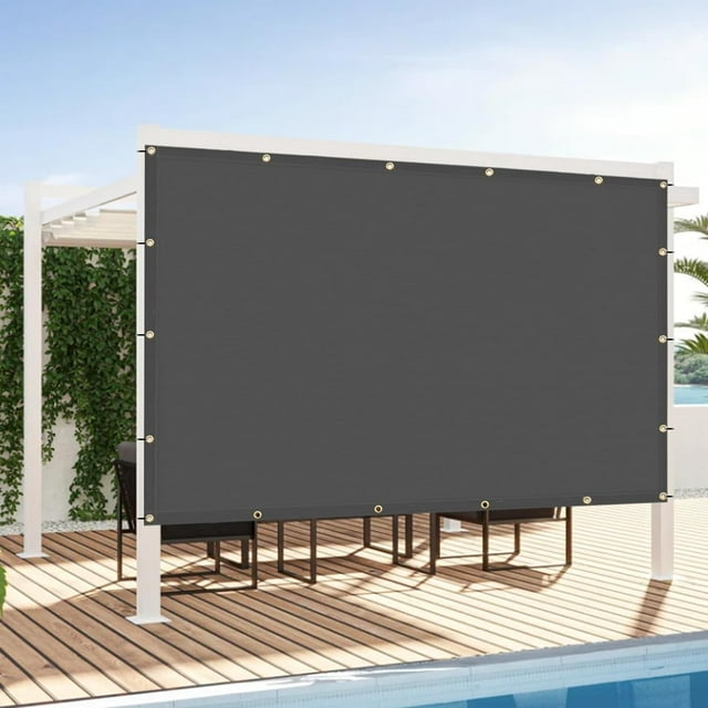 LOVE STORY Custom Size 4'x10' Dark Gray Sun Shade Cloth with Grommets Pergola Shade Cover 95% UV Protection for Outdoor