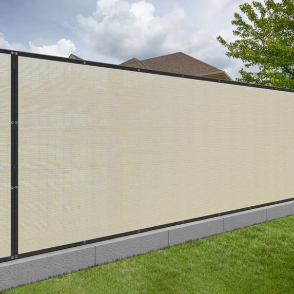 LOVE STORY Custom Size 5'x100' Cream Fence Privacy Screen Heavy Duty Mesh Windscreen Cover for Patio Garden (Customized)