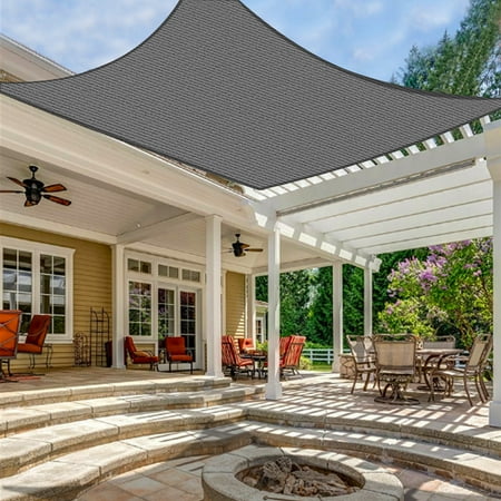 LOVE STORY Custom Size 8' x 8' Dark Gray Sun Shade Sail Canopy Commercial Rectangle Sail Shade Fabric for Patio Garden Backyard Pool (Customized)