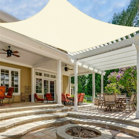 LOVE STORY Custom Size 8' x 9' Cream Sun Shade Sail Canopy Commercial Rectangle Sail Shade Fabric for Patio Garden Backyard Pool (Customized)