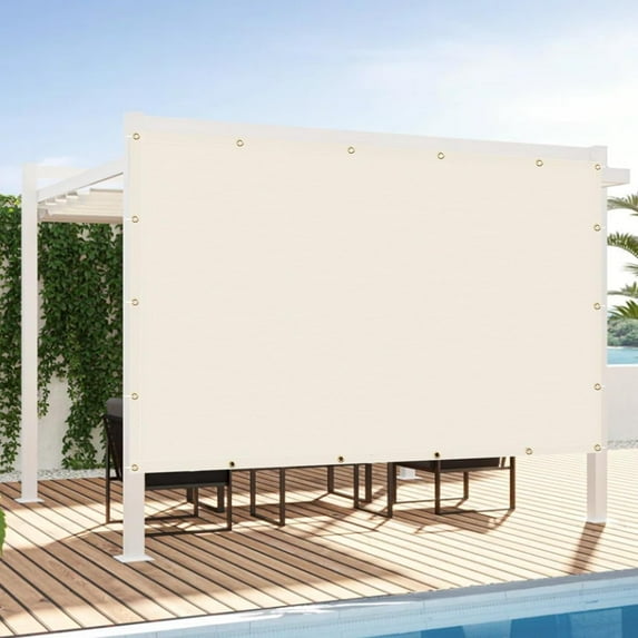 LOVE STORY Custom Size 9'x19' Cream Sun Shade Cloth with Grommets Pergola Shade Cover 95% UV Protection for Outdoor