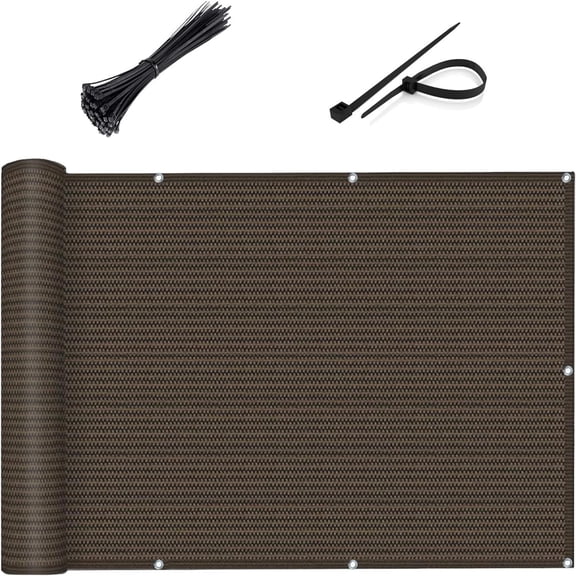 LOVE STORY Custom Size Balcony Privacy Screen 2.6'x9' Brown Fence Privacy Screen Cover (Customized)