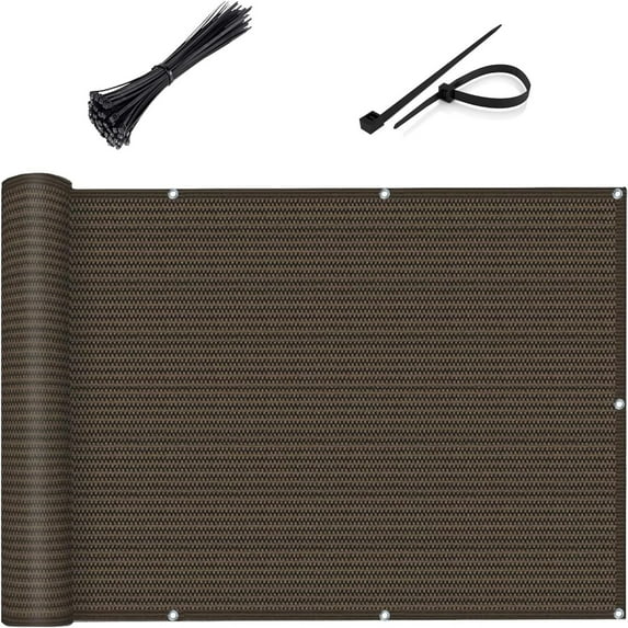 LOVE STORY Custom Size Balcony Privacy Screen 3.3'x1' Brown Fence Privacy Screen Cover (Customized)