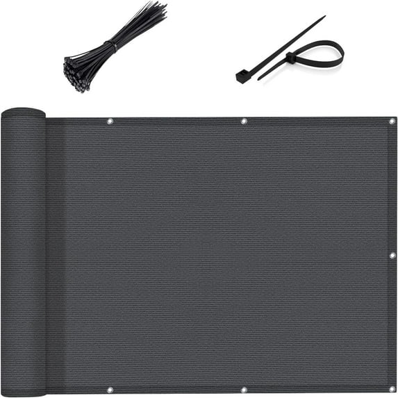 LOVE STORY Custom Size Balcony Privacy Screen 3'x8' Dark Gray Fence Privacy Screen Cover (Customized)