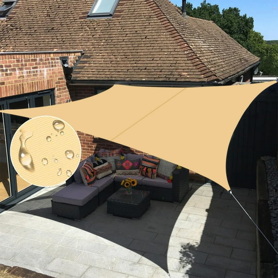 LOVE STORY Custom Size Waterproof 10'x13' Sand Sun Shade Sail Canopy Awning UV Blockage for Outdoor Patio Garden Backyard (Customized)