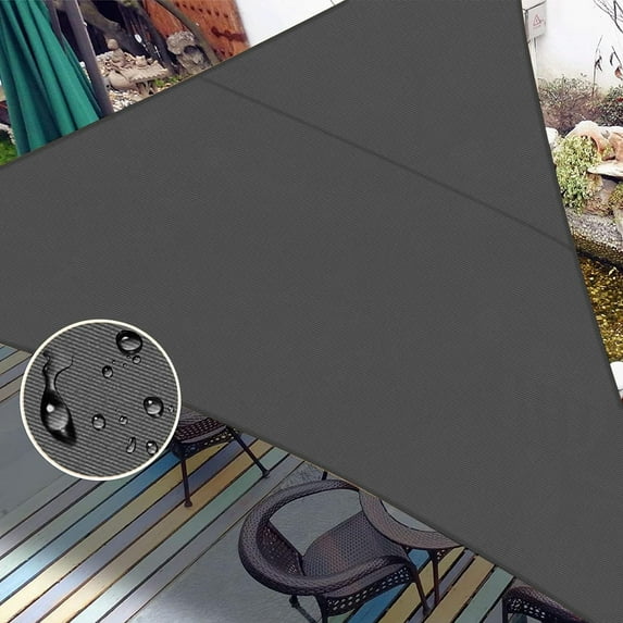 LOVE STORY Custom Size Waterproof 17'x17'x17' Dark Gray Sun Shade Sail Canopy Awning UV Blockage for Outdoor Patio Garden Backyard (Customized)