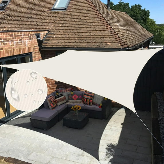 LOVE STORY Custom Size Waterproof 5'x8' Cream Sun Shade Sail Canopy Awning UV Blockage for Outdoor Patio Garden Backyard (Customized)