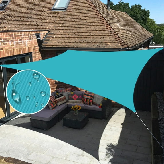 LOVE STORY Custom Size Waterproof 6'x15' Turquoise Sun Shade Sail Canopy Awning UV Blockage for Outdoor Patio Garden Backyard (Customized)