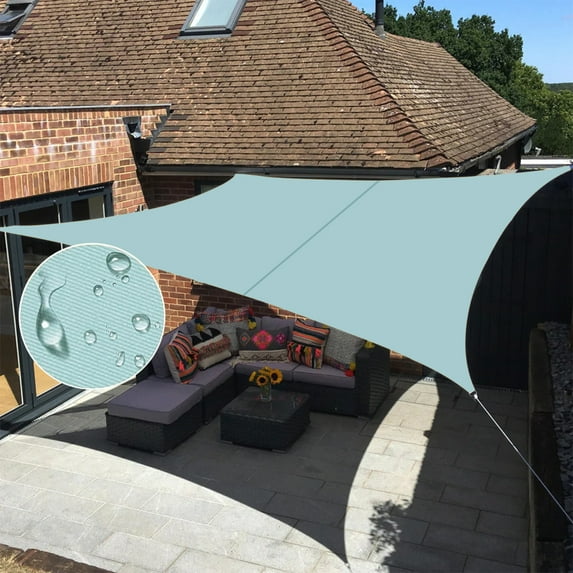 LOVE STORY Custom Size Waterproof 8'x8' Sky Blue Sun Shade Sail Canopy Awning UV Blockage for Outdoor Patio Garden Backyard (Customized)
