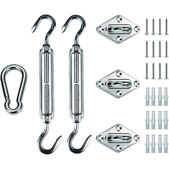 LOVE STORY Shade Sail Hardware Kit 8 inches 316 Stainless Steel for Triangle Sun Shade Installation