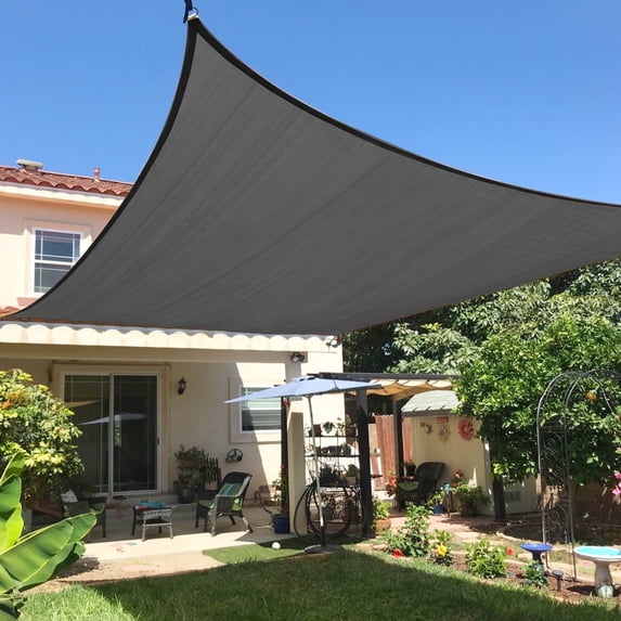LOVE STORY Sun Shade Sail 10' x 13' Dark Gray Rectangle Canopy UV Block Cover for Outdoor Patio Backyard Garden (We Make Custom Size)