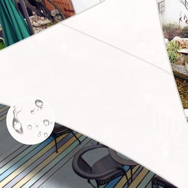 LOVE STORY Waterproof 10'x10'x 14' White Sun Shade Sail Triangle UV Block Canopy for Outdoor Patio Backyard Garden (We Make Custom Size)