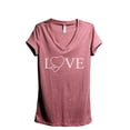 thumbnail image 1 of LOVE Scope Nurse Women's Fashion Relaxed V-Neck T-Shirt Tee Heather Rouge 2X-Large, 1 of 3