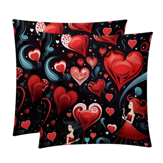 LOVE Set with Unique CoversPatterns - 2 Pack Decorative Pillows for Bed - Includes Pillow Inserts - Available in 16x16, 18x18, 20x20 Inches for Any Occasion