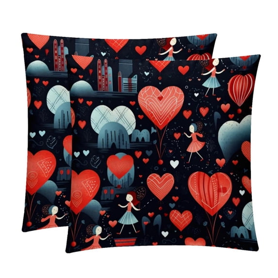 LOVE Set with Unique CoversPatterns - 2 Pack Decorative Pillows for Bed - Includes Pillow Inserts - Available in 16x16, 18x18, 20x20 Inches for Any Occasion