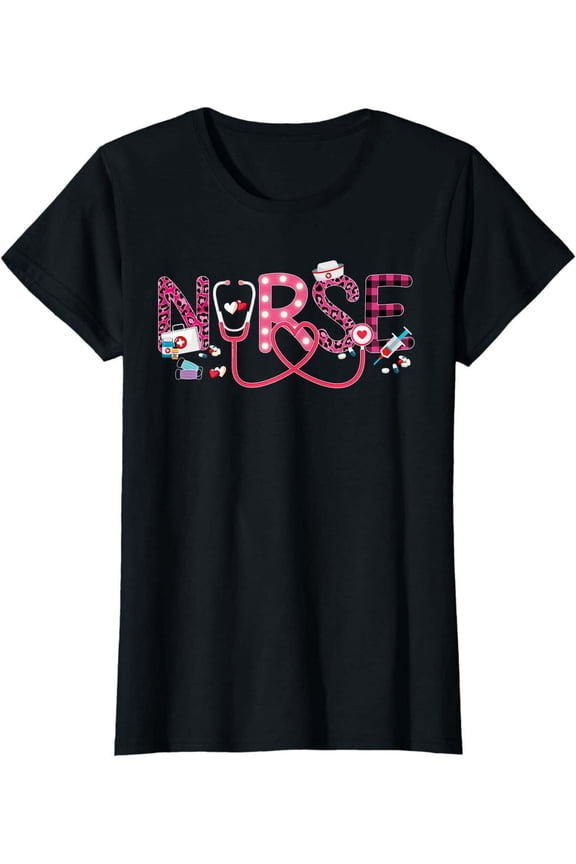 LOVE Stethoscope Nurse Life Women Girl T-Shirt