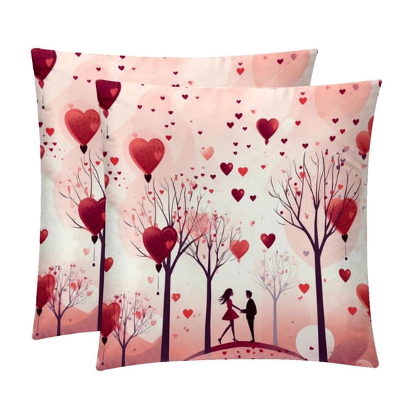 LOVE Stylish Velvet Throw Pillow Covers Inserts Set of 2 for Bed & Chair - Unique Patterns, 16x16, 18x18, & 20x20 Inches for Any Occasion!