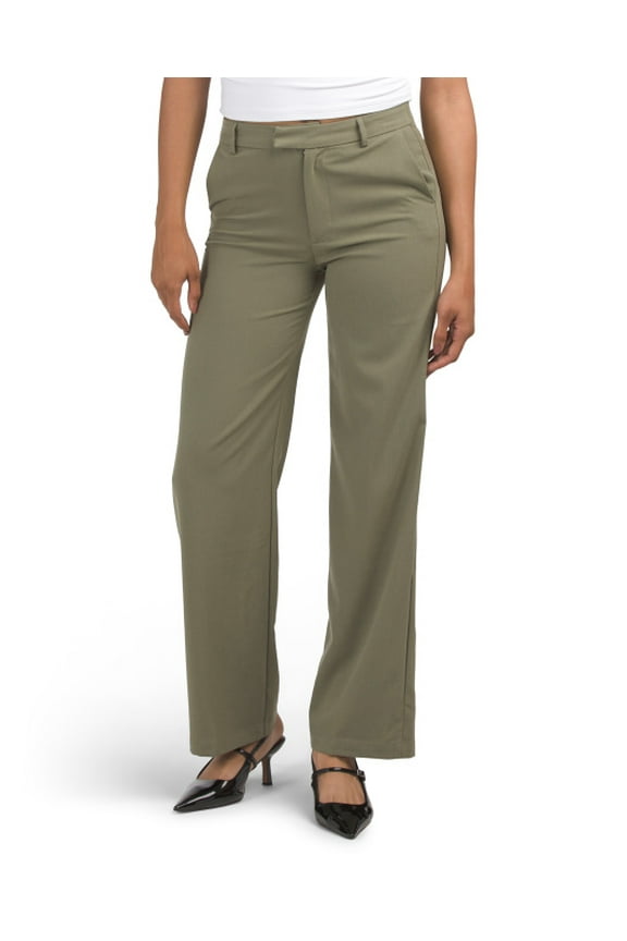 WOMEN - WIDE LEG TROUSERS PANTS SZ MEDIUM - GREEN OLIVE