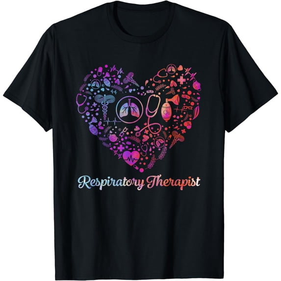 LOVE Tie Dye Heart Respiratory Therapist RT Nurse Nursing T-Shirt