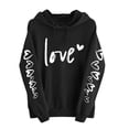 thumbnail image 1 of LOVE Valentine Hoodies for Women Long Sleeve Graphic Cute Valentines Day Sweatshirt Holiday Casual Fall Spring Hoodie, 2XL Black, 1 of 5