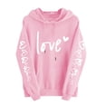 thumbnail image 1 of LOVE Valentine Hoodies for Women Long Sleeve Graphic Cute Valentines Day Sweatshirt Holiday Casual Fall Spring Hoodie, M Pink, 1 of 5