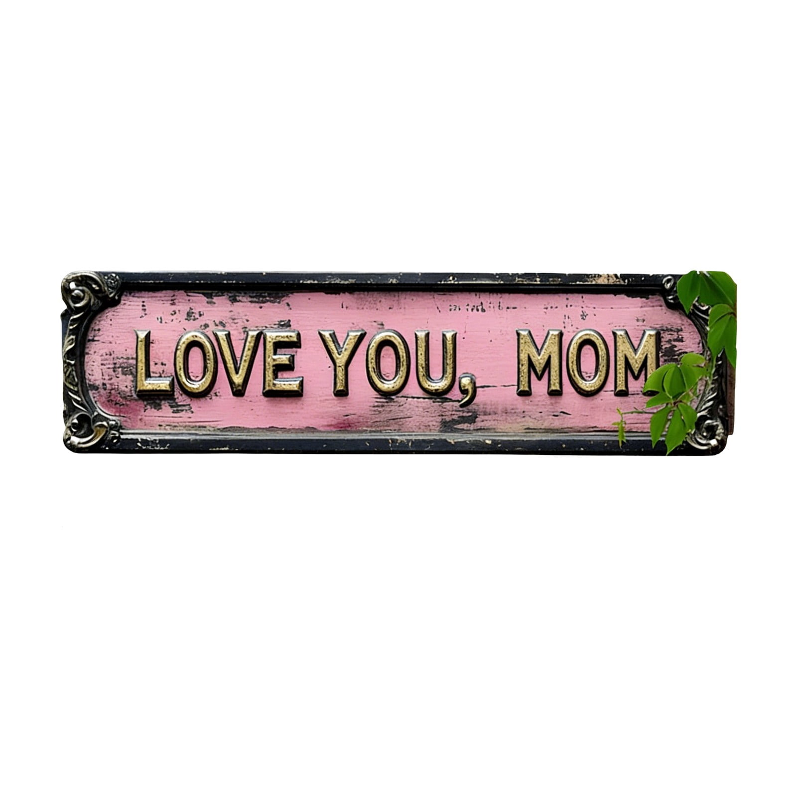 LOVE YOU MOM Door Sign, Mother's Day Retro Wood Look Door Hanger for ...