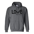 thumbnail image 1 of LOVE my Airman Hooded Sweatshirt in Dark Heather, 1 of 3