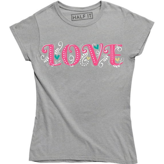 LOVE with Heart Leaves Symbol - Nature Lover Women's T-Shirt