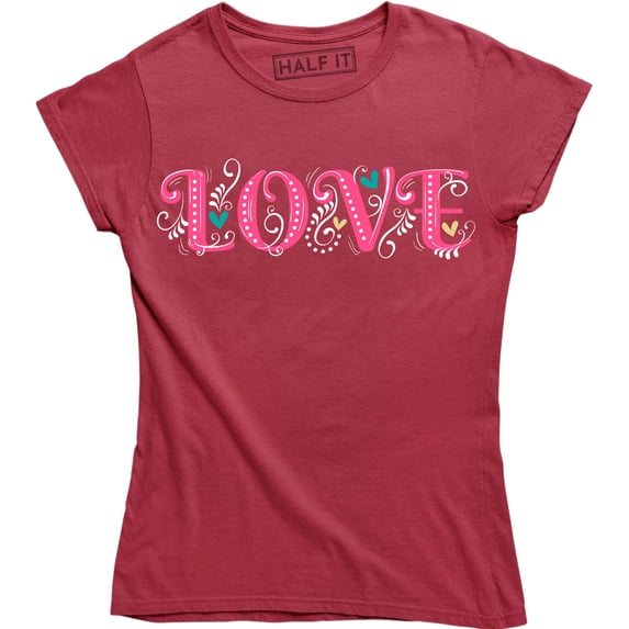 LOVE with Heart Leaves Symbol - Nature Lover Women's T-Shirt