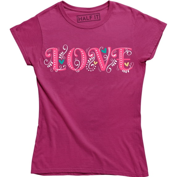 LOVE with Heart Leaves Symbol - Nature Lover Women's T-Shirt