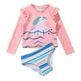 thumbnail image 1 of LOVEBAY 1-6Y Kids Girls Rashguard Sun Protection Long Sleeve Ruffled Bathing Suit Bathing Suits Bikini Bottoms Swimwear Cover Up, 1 of 6